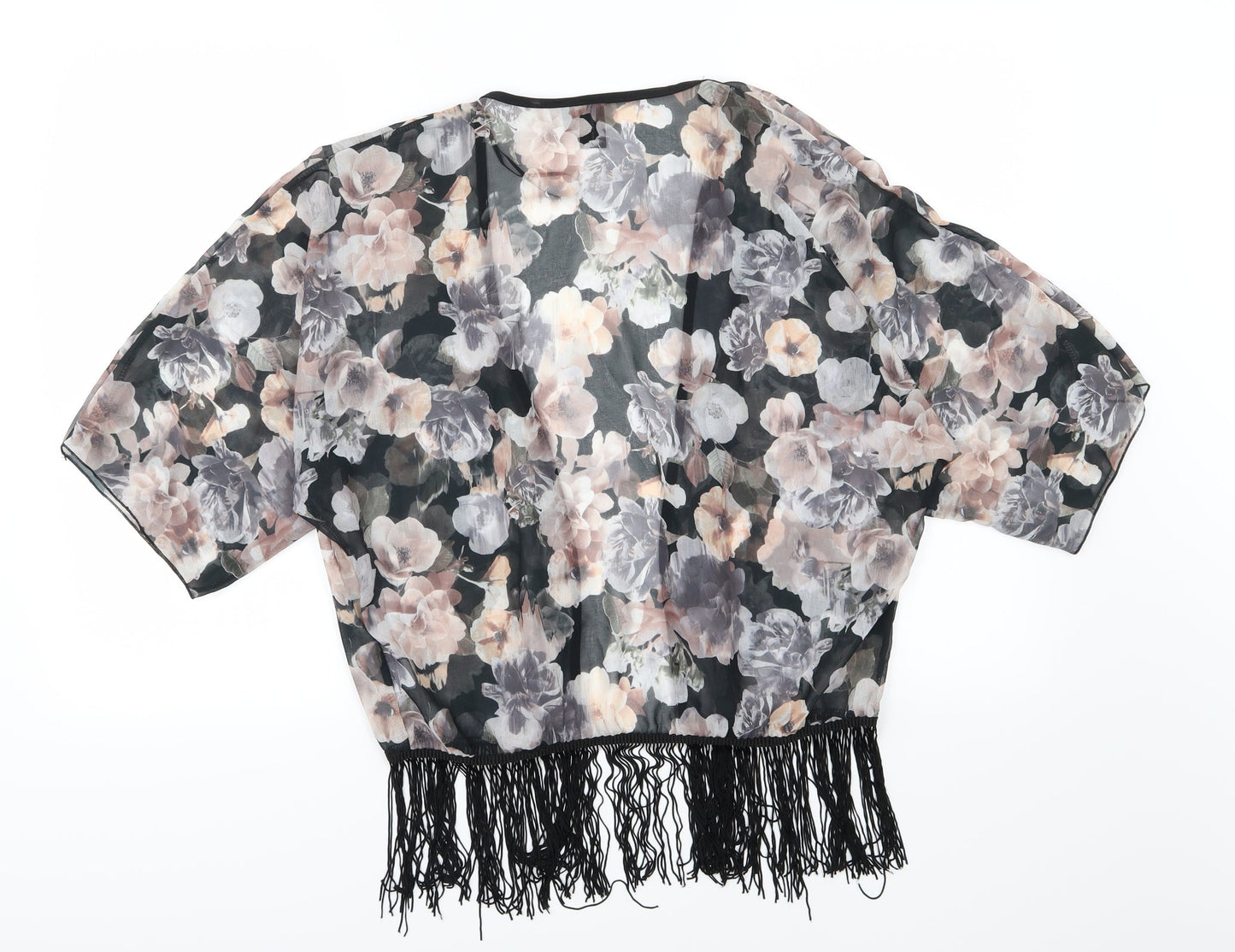 Izabel Womens Multicoloured Floral Chiffon Kimono Blouse Size 10