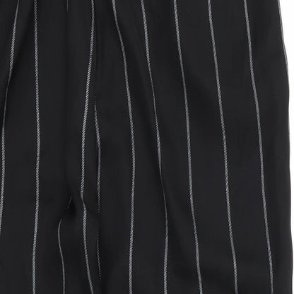 Missguided Womens Black Striped Chiffon Trousers  Size 10 L24 in
