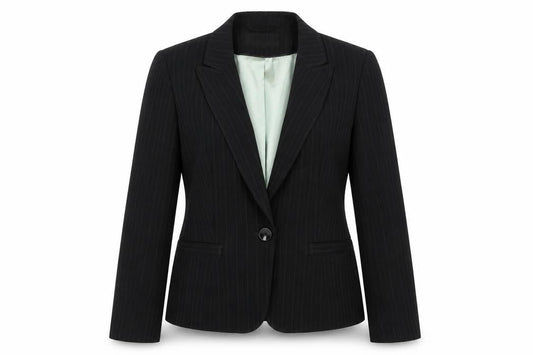 Womens UK Size 12 Papaya Regular Black Blazer