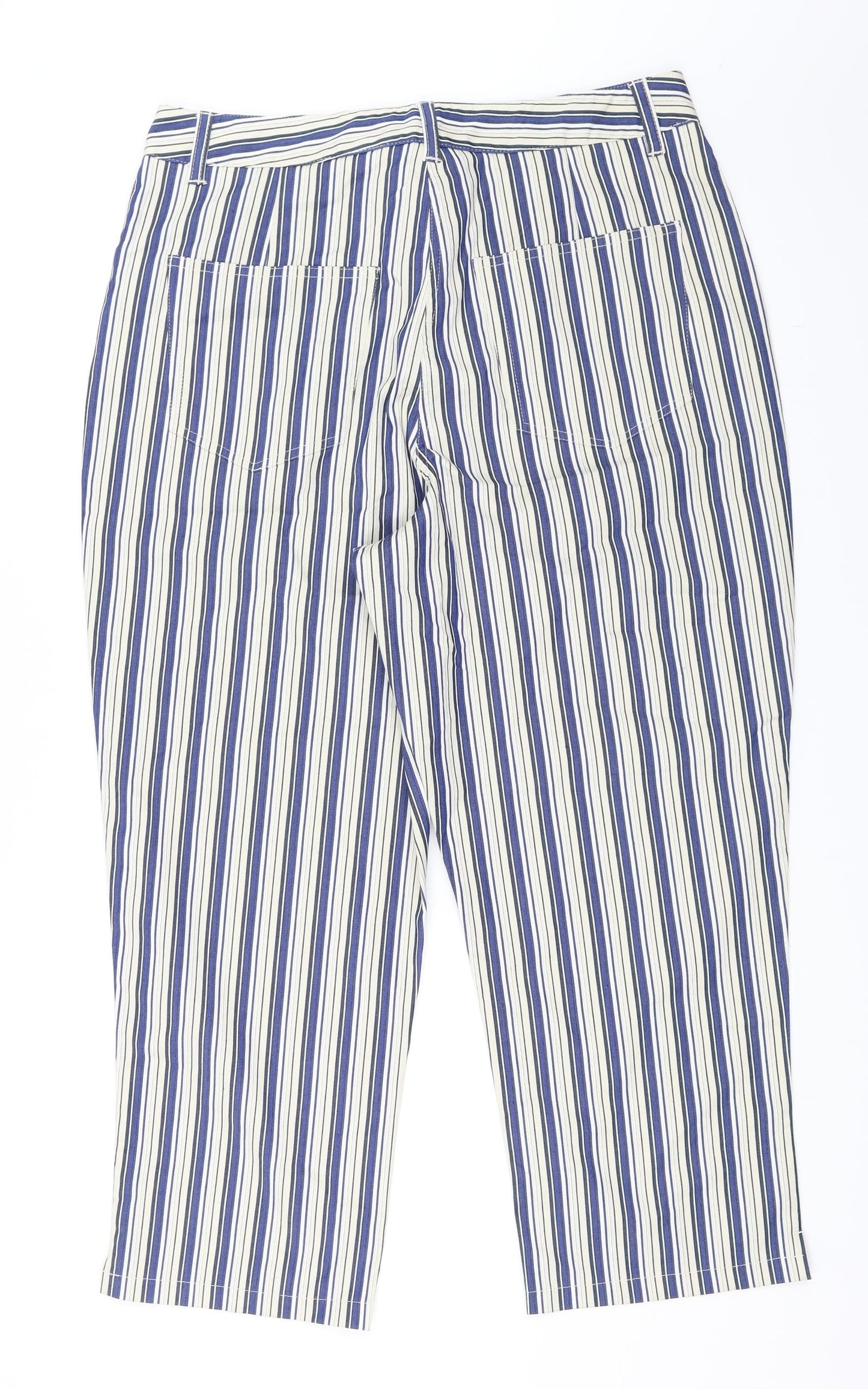 Cocoon Womens Beige Striped  Trousers  Size 16 L25 in