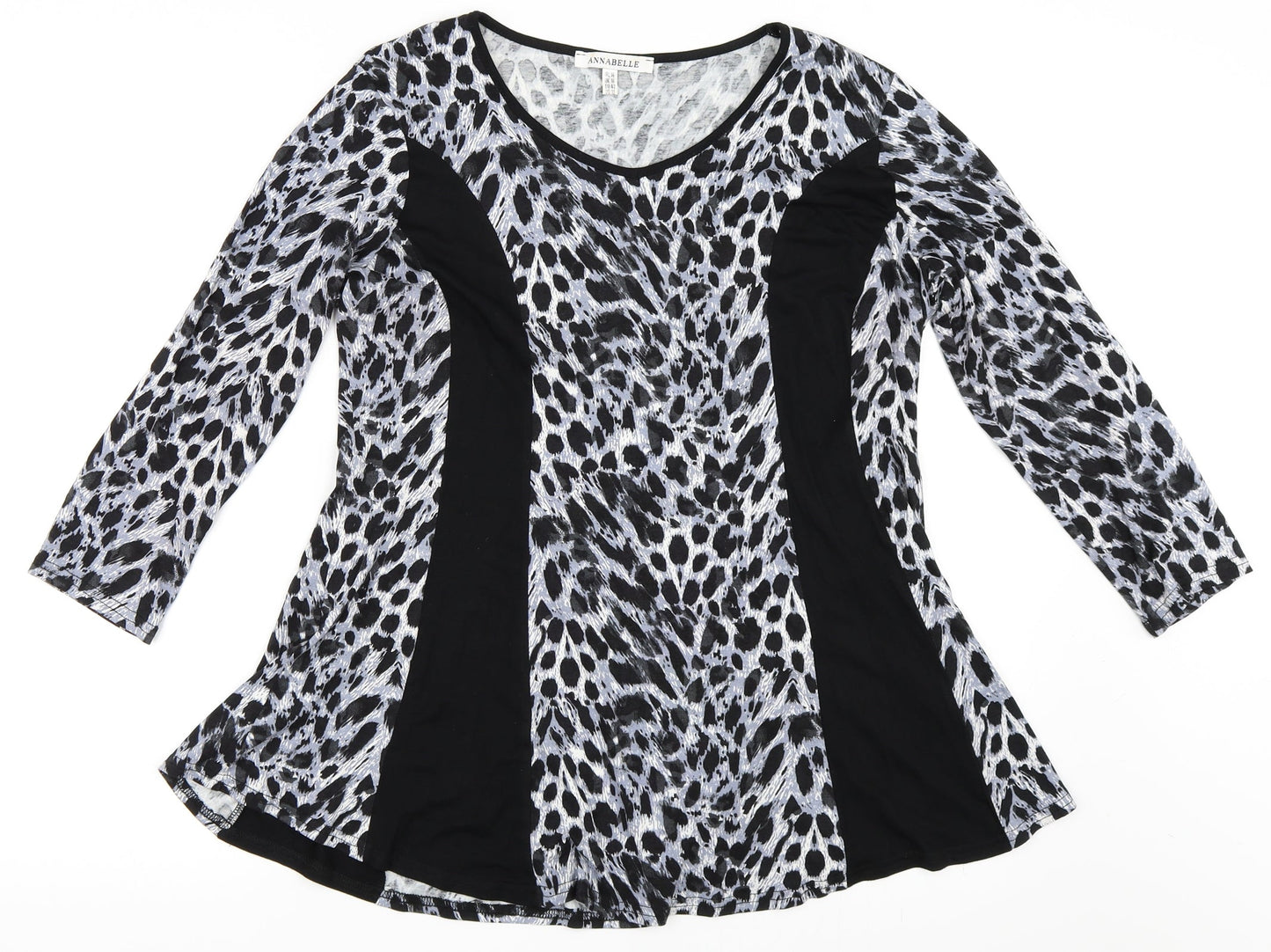Womens UK Size 16 Annabelle Black Basic T-Shirt