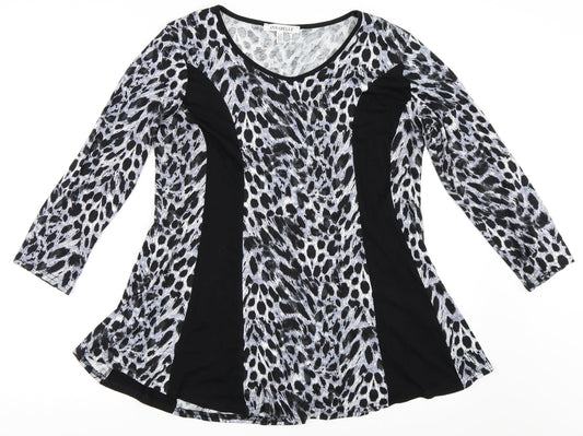 Womens UK Size 16 Annabelle Black Basic T-Shirt