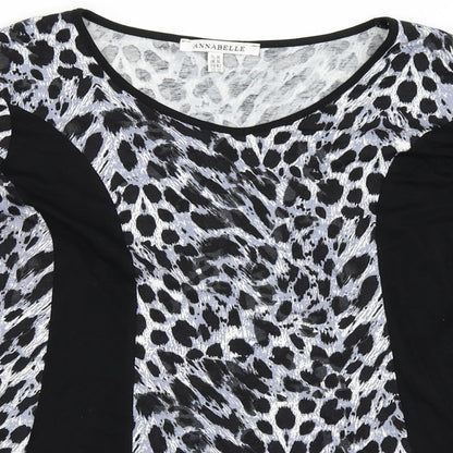 Womens UK Size 16 Annabelle Black Basic T-Shirt