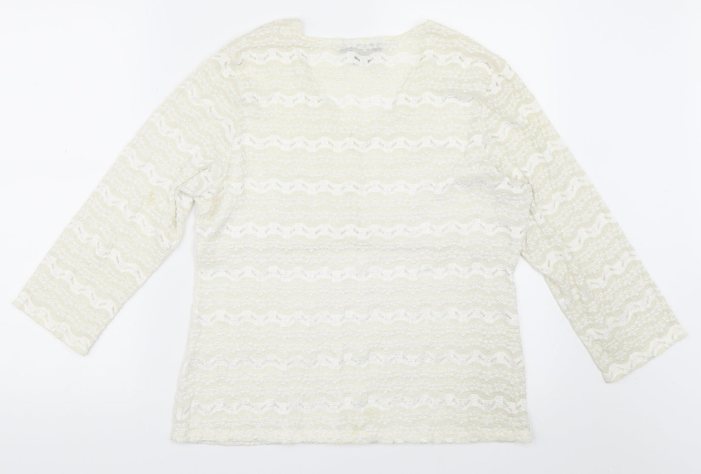 Womens UK Size XL Notations Ivory Basic Blouse