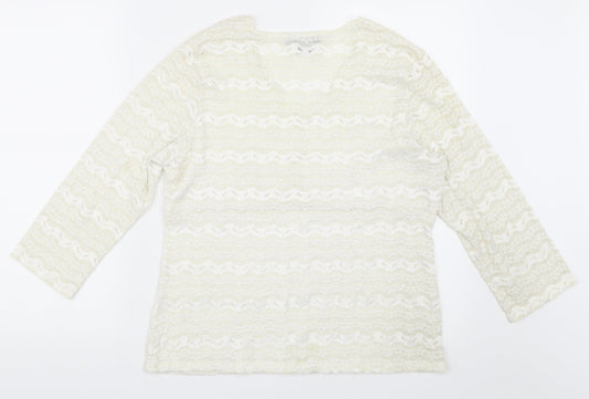 Womens UK Size XL Notations Ivory Basic Blouse