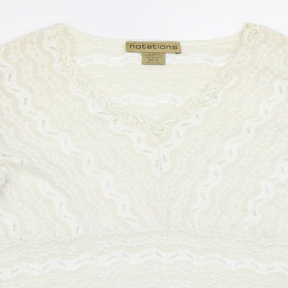 Womens UK Size XL Notations Ivory Basic Blouse