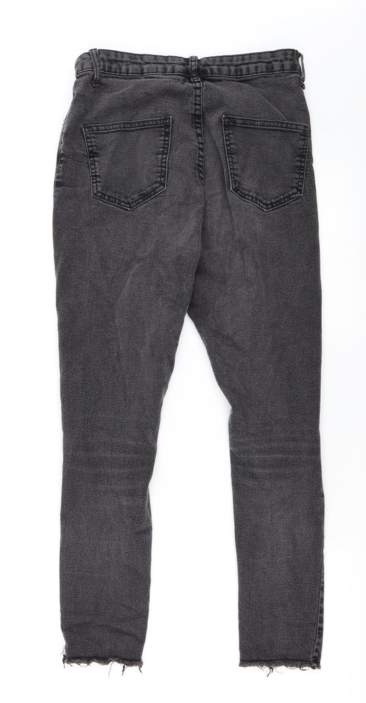 Boohoo Womens Black  Denim Skinny Jeans Size 10 L26 in
