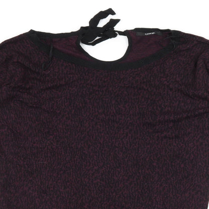 George Womens Purple Animal Print Knit Pullover Jumper Size 8