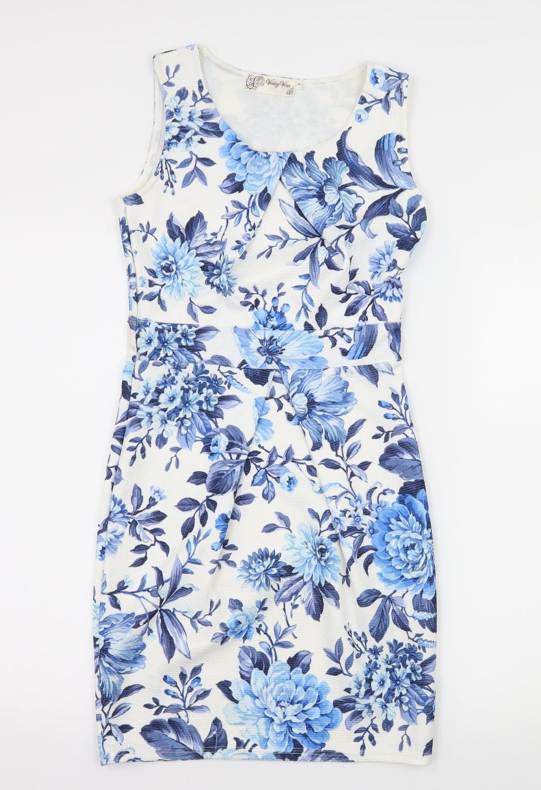Voulez-Vous Womens White Floral Jersey Sheath  Size 8