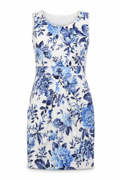 Voulez-Vous Womens White Floral Jersey Sheath  Size 8