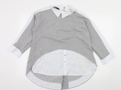 Bebe Plus Womens Grey   Basic Blouse Size L