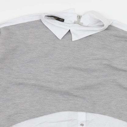 Bebe Plus Womens Grey   Basic Blouse Size L