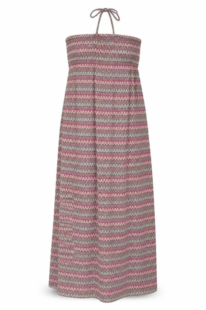 Womens Pink Geometric Jersey Maxi  Size M