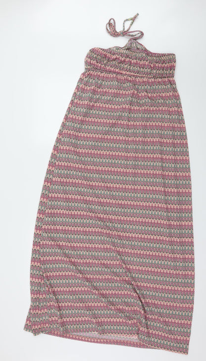 Preworn Womens Pink Geometric Jersey Maxi  Size M