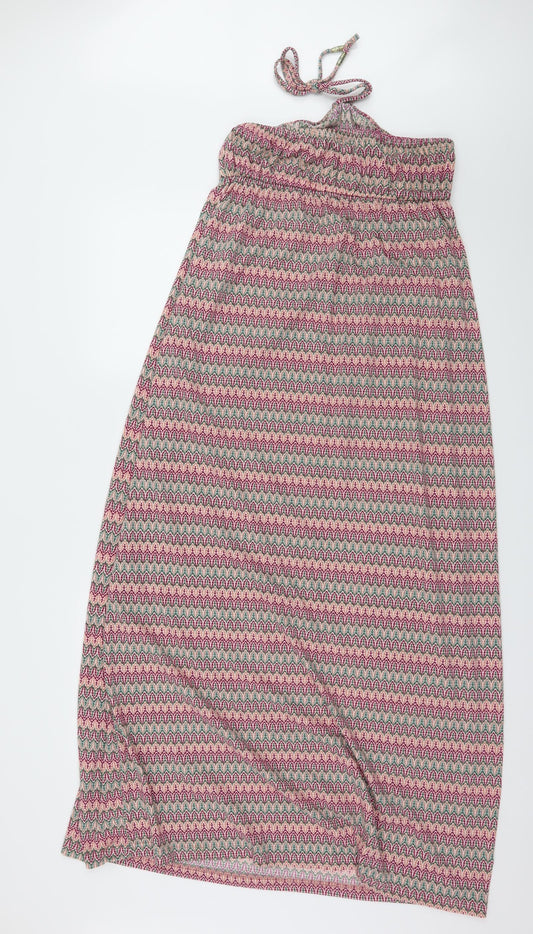 Preworn Womens Pink Geometric Jersey Maxi  Size M