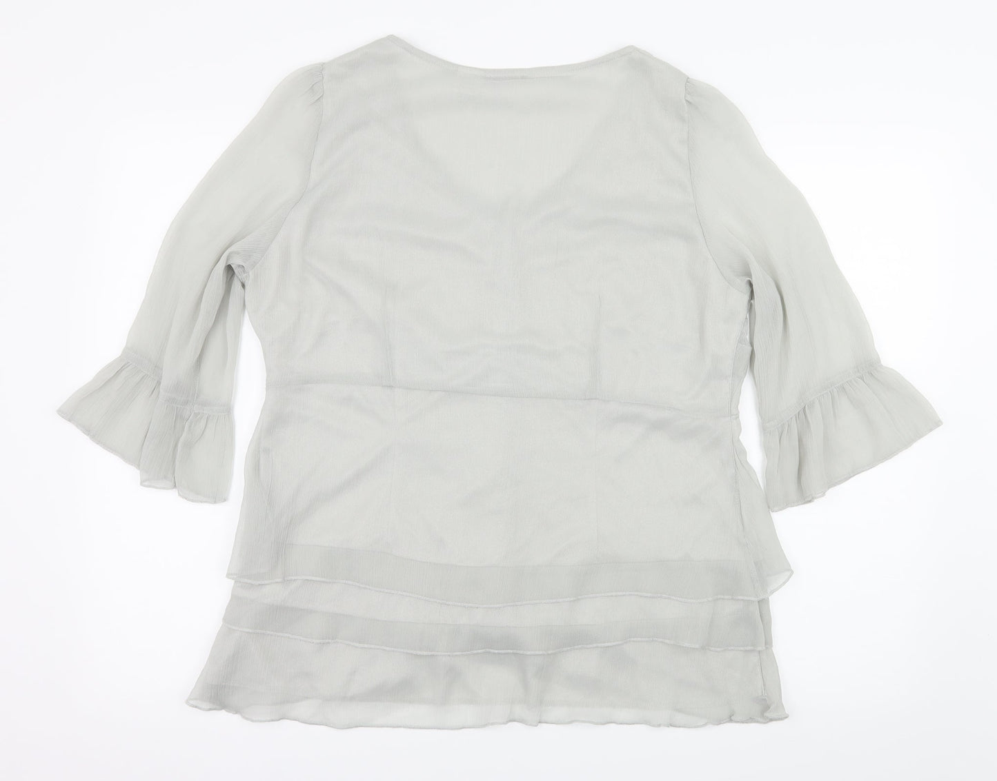 ANNE WEYBURN Womens Grey   Basic Blouse Size 20