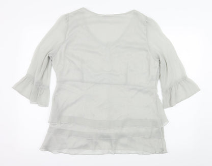 ANNE WEYBURN Womens Grey   Basic Blouse Size 20