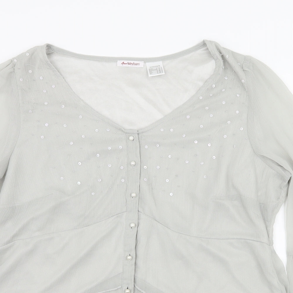 ANNE WEYBURN Womens Grey   Basic Blouse Size 20