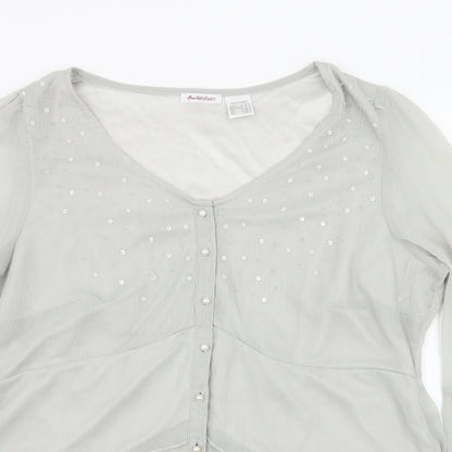 ANNE WEYBURN Womens Grey   Basic Blouse Size 20
