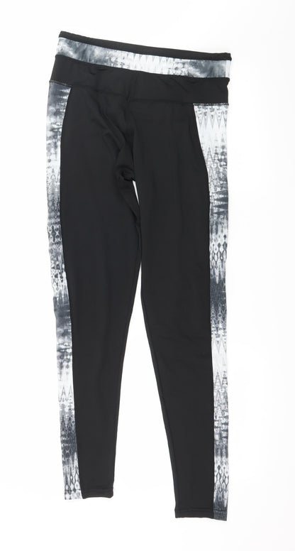 Womens UK Size 10 WORKOUT  Pedal Pusher Black Leggings