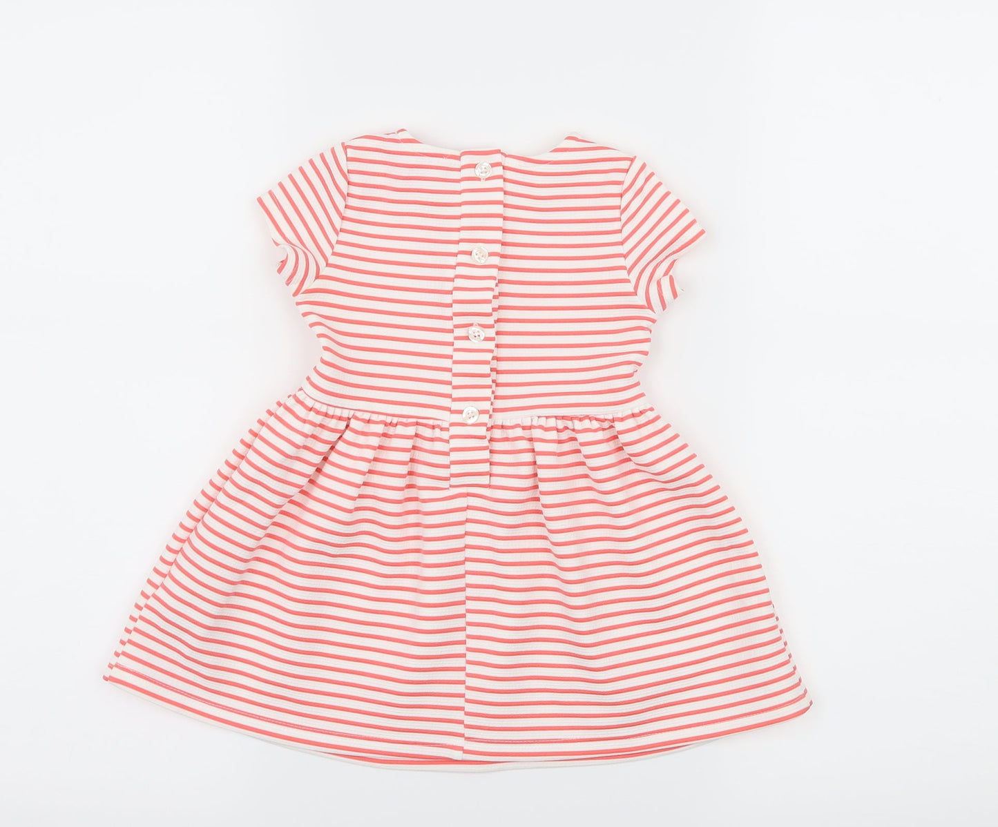 Young Dimension Girls Pink Striped Jersey Skater Dress  Size 12-18 Months