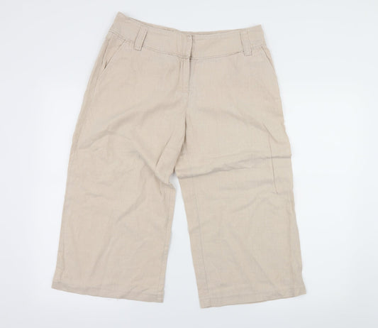 F&F Womens Ivory   Cropped Trousers Size 12 L20 in