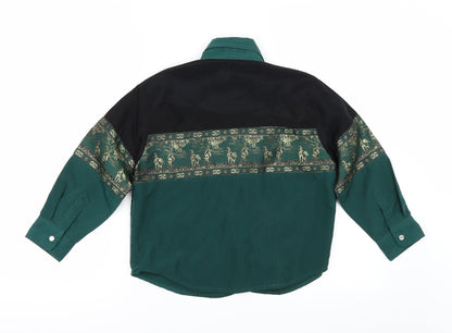 el norte no Boys Green Geometric   Button-Up Size L