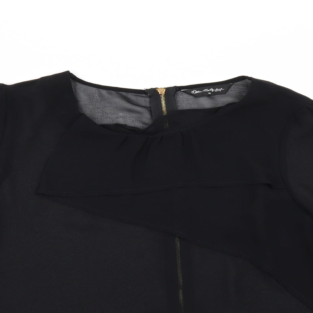 Miss Selfridge Womens Black   Tunic Blouse Size 10