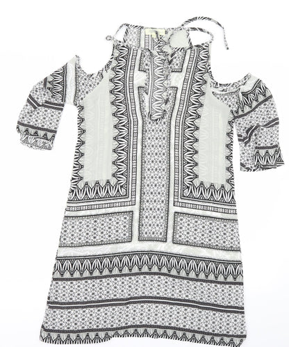 Love & Other Things Womens Multicoloured Geometric  A-Line  Size XS