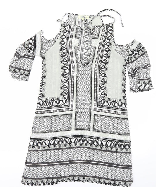 Love & Other Things Womens Multicoloured Geometric  A-Line  Size XS