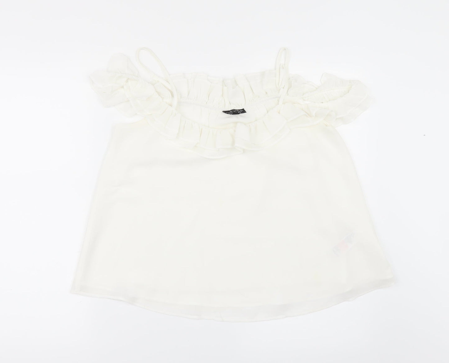 Womens UK Size 12 Topshop White Tunic Blouse