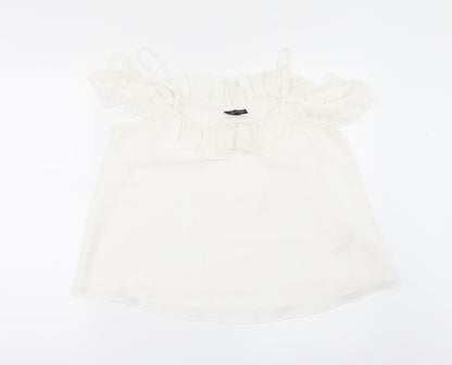 Womens UK Size 12 Topshop White Tunic Blouse