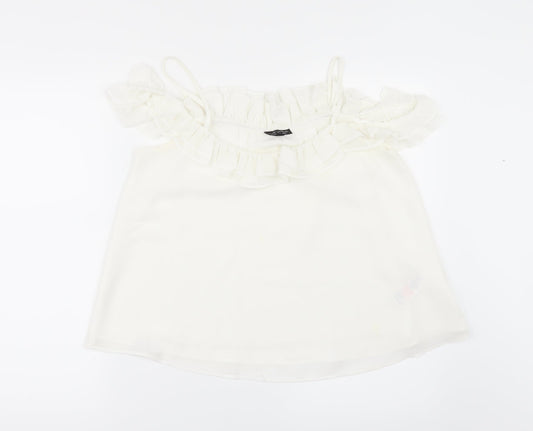 Womens UK Size 12 Topshop White Tunic Blouse