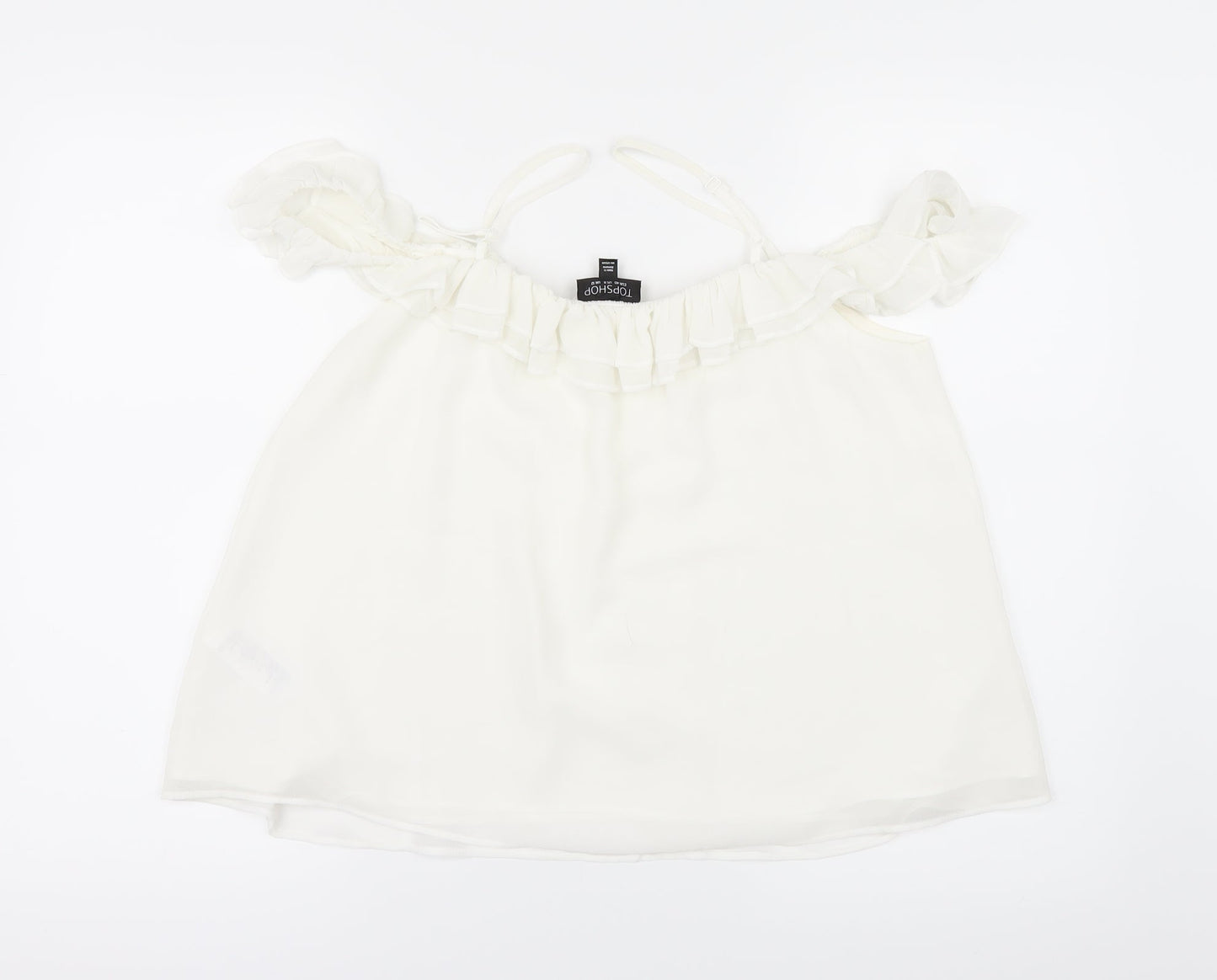 Womens UK Size 12 Topshop White Tunic Blouse