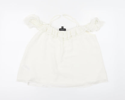 Womens UK Size 12 Topshop White Tunic Blouse