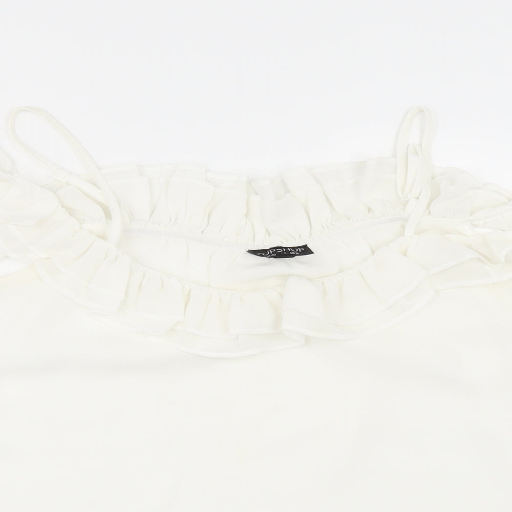 Womens UK Size 12 Topshop White Tunic Blouse