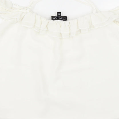 Womens UK Size 12 Topshop White Tunic Blouse