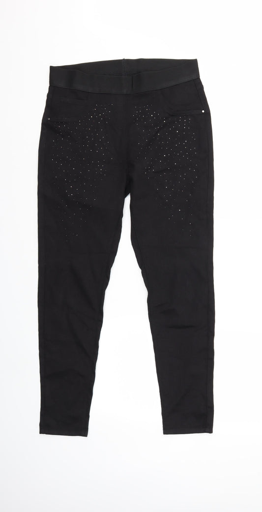 George Womens Black  Denim Skinny Jeans Size 10 L28 in