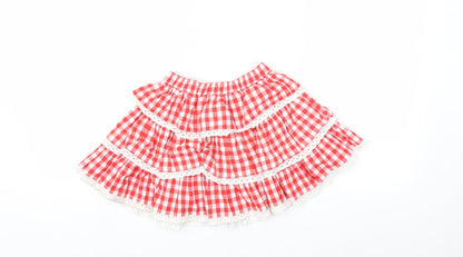 mother care Baby Red Check  Mini Skirt Size 18-24 Months