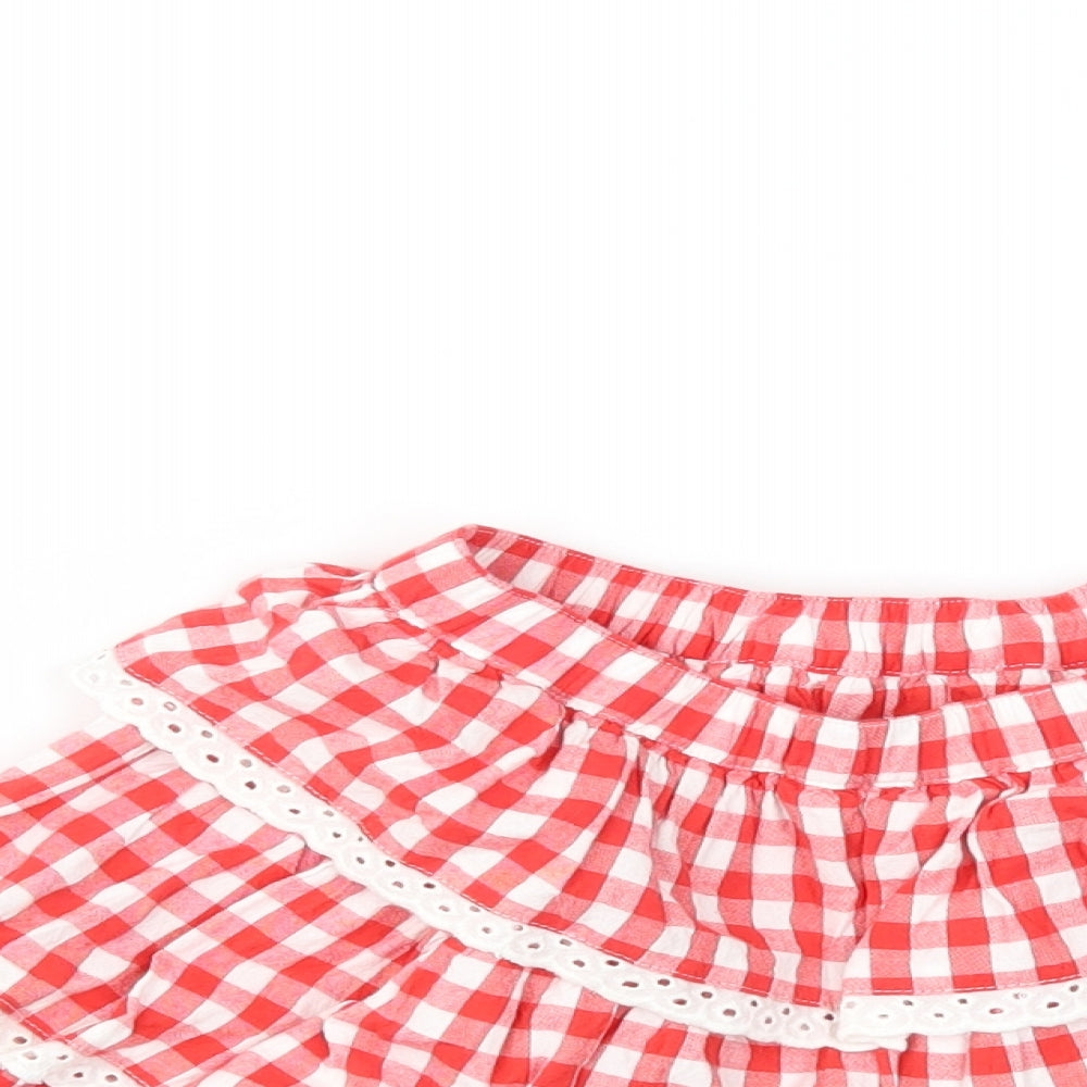 mother care Baby Red Check  Mini Skirt Size 18-24 Months
