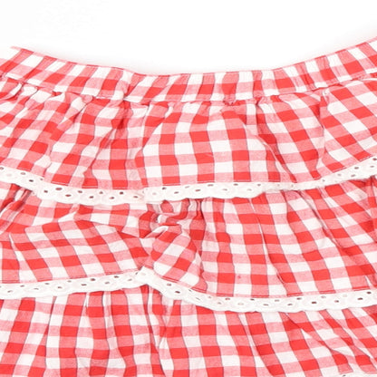 mother care Baby Red Check  Mini Skirt Size 18-24 Months