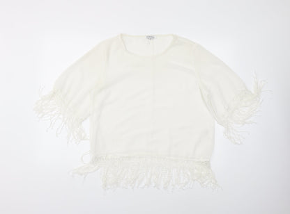 Womens UK Size 12 Glamorous White Basic Blouse