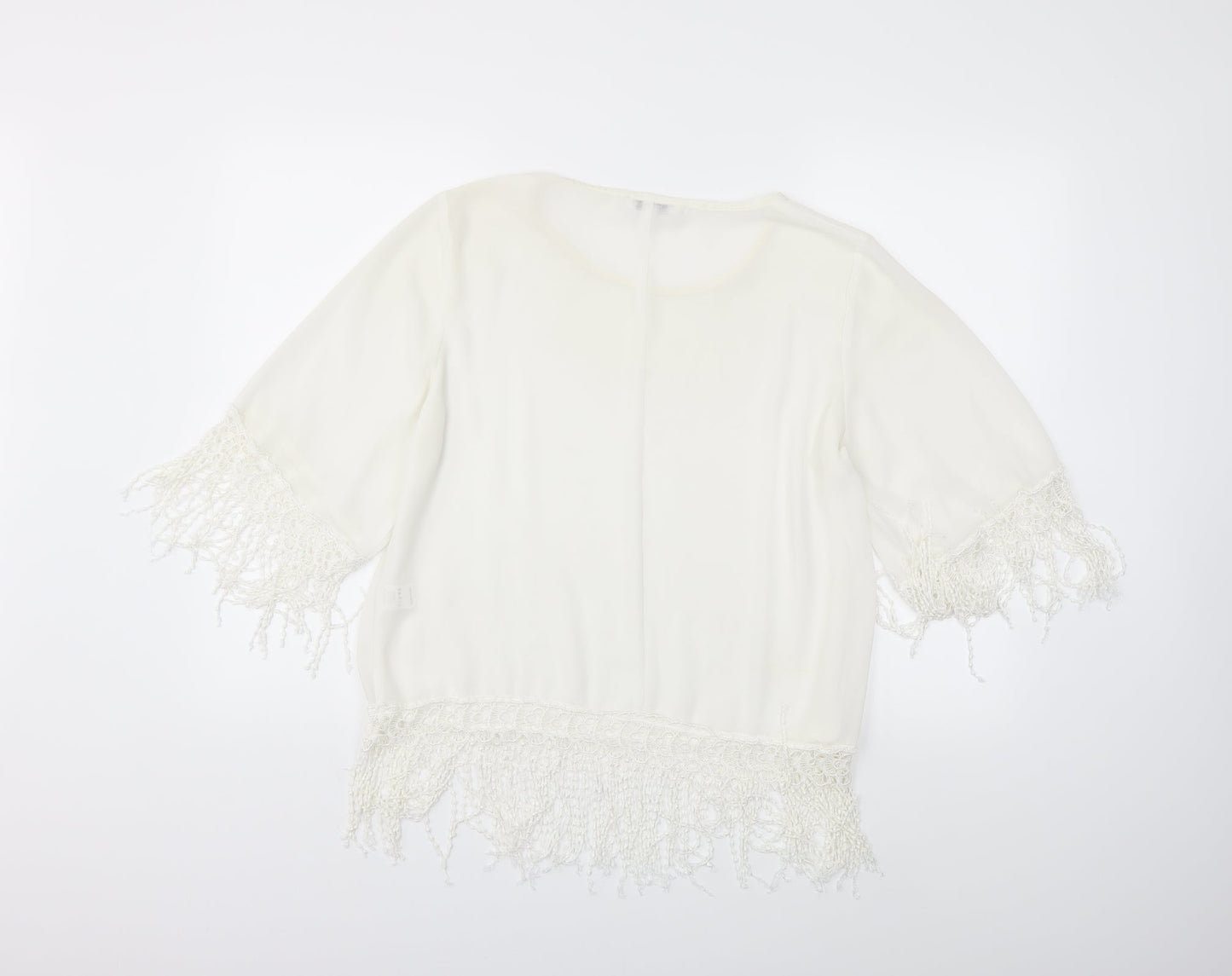 Womens UK Size 12 Glamorous White Basic Blouse