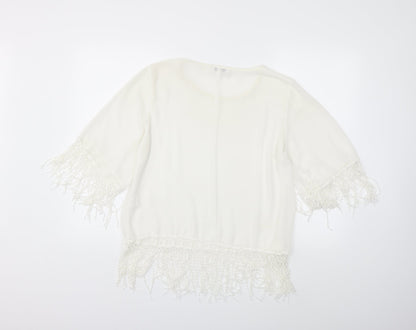 Womens UK Size 12 Glamorous White Basic Blouse