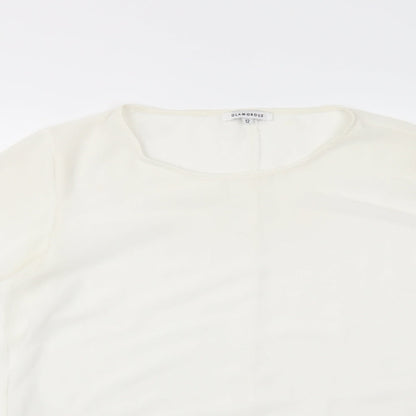 Womens UK Size 12 Glamorous White Basic Blouse
