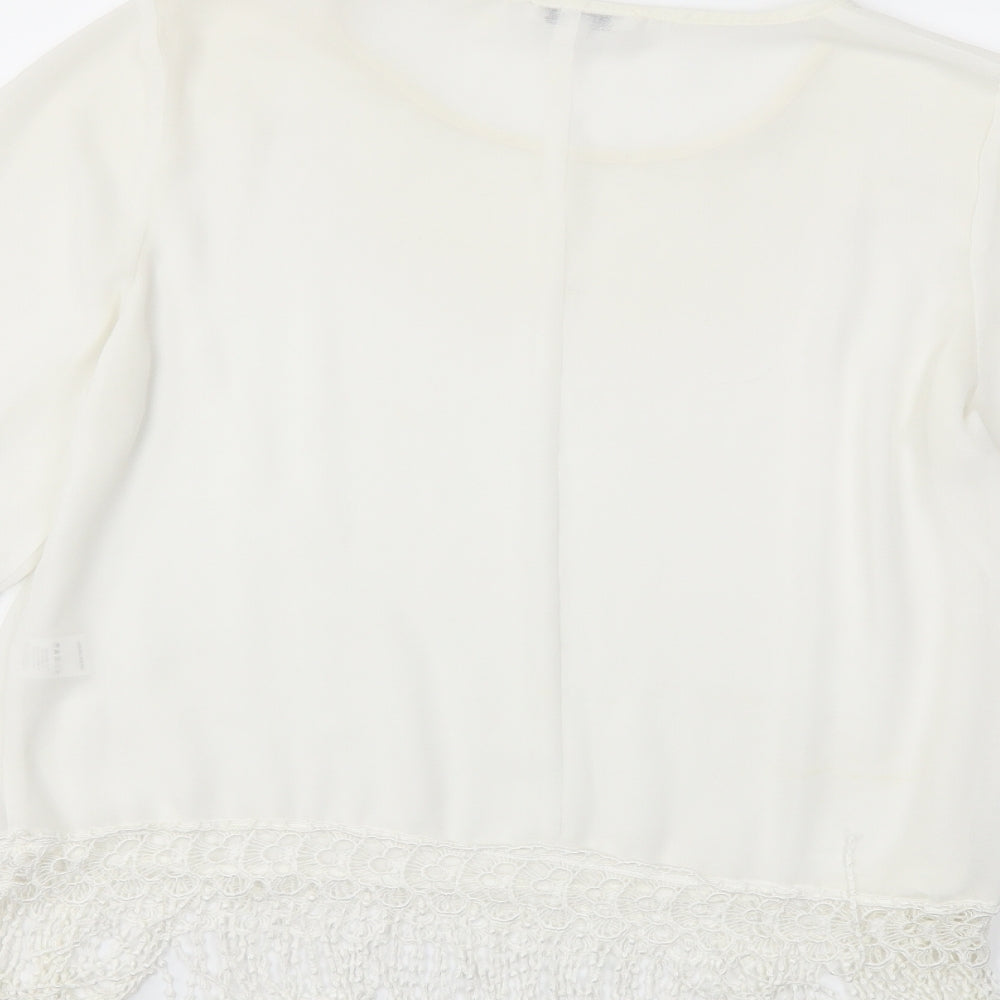 Womens UK Size 12 Glamorous White Basic Blouse