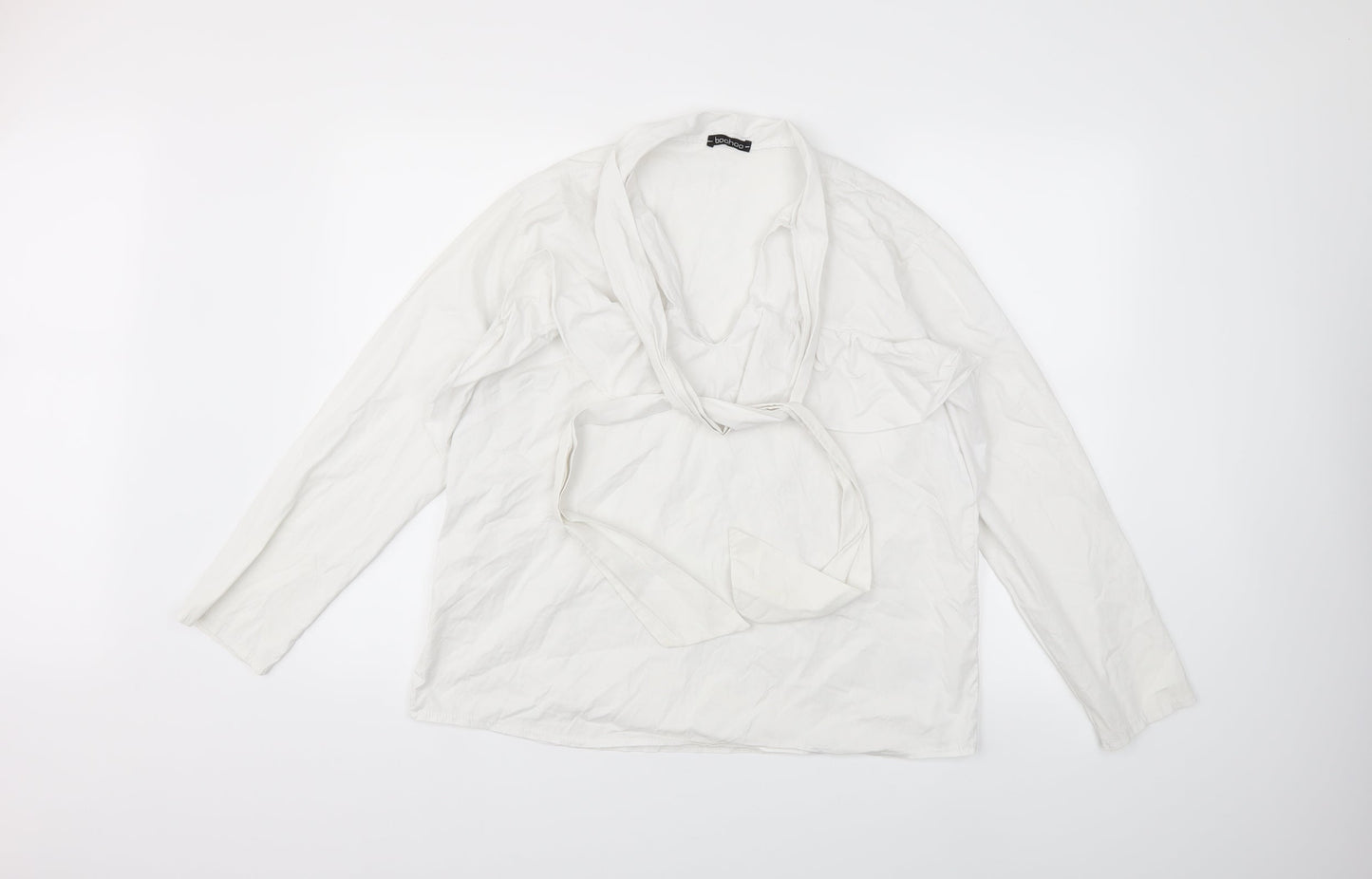 Womens UK Size XL Boohoo White Basic Blouse
