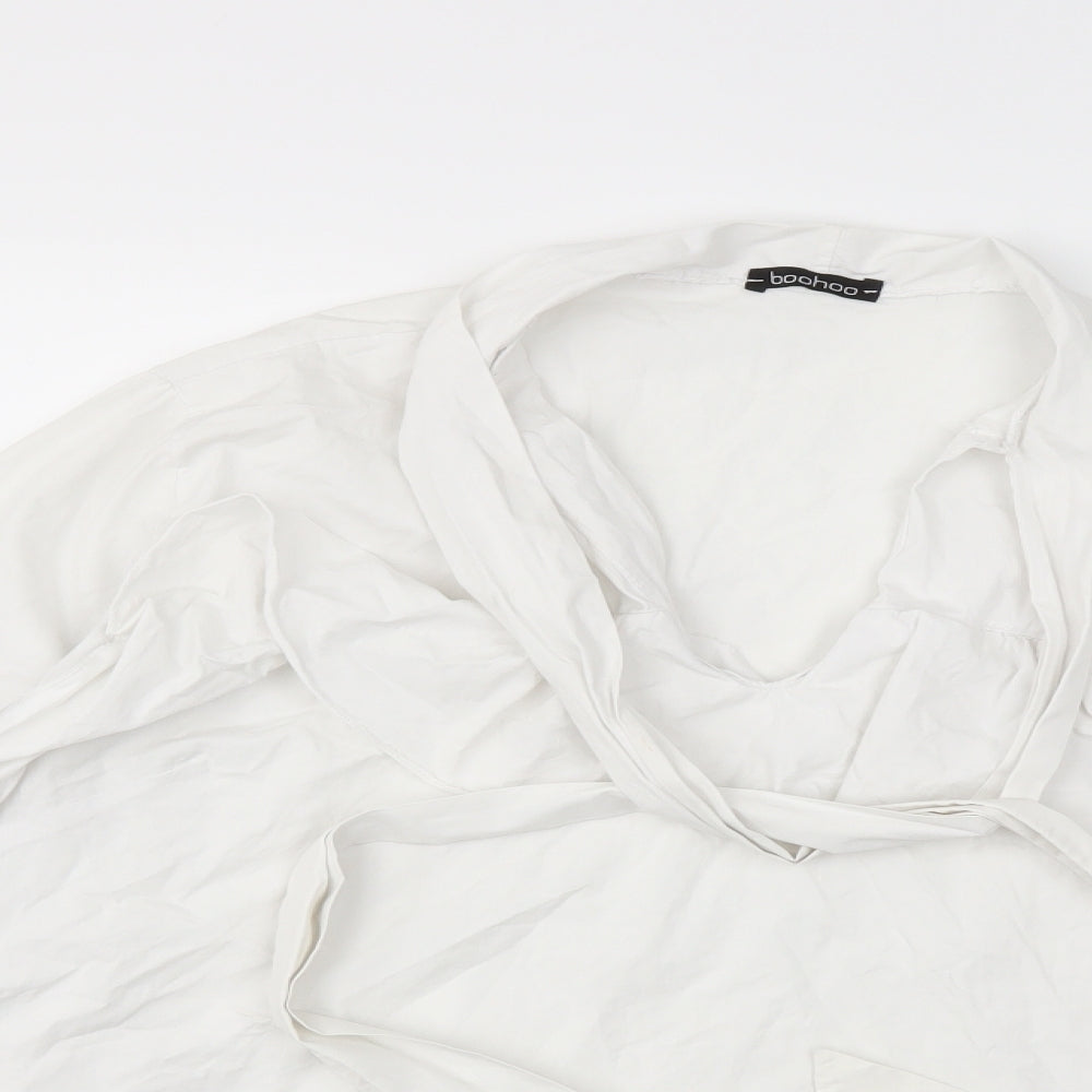 Womens UK Size XL Boohoo White Basic Blouse
