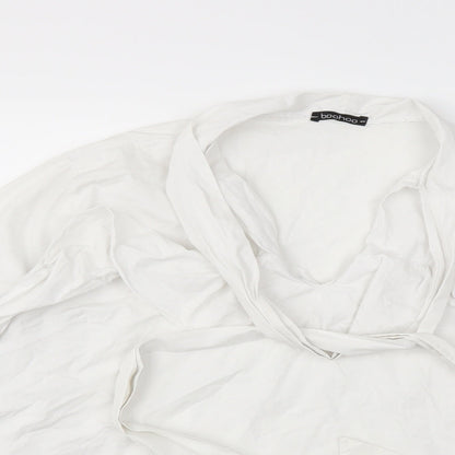 Womens UK Size XL Boohoo White Basic Blouse