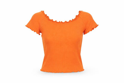 Womens UK Size 8 Topshop Orange Basic T-Shirt